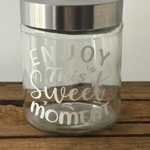 Snoeppot 'Enjoy this sweet moment'
