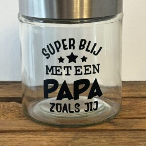 Snoeppot 'Super blij met een papa zoals jij'
