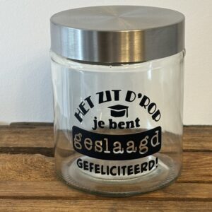 Snoeppot 'Het zit d'rop - je bent geslaagd'