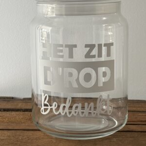 Snoeppot groot 'Het zit d'rop'